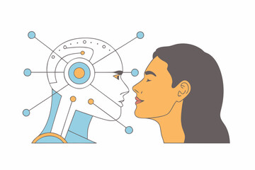 Human and artificial intelligence connection a depiction of the future interface