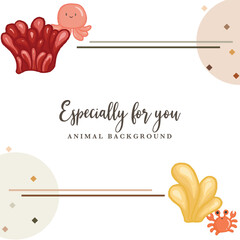 cute animal illustration for template background