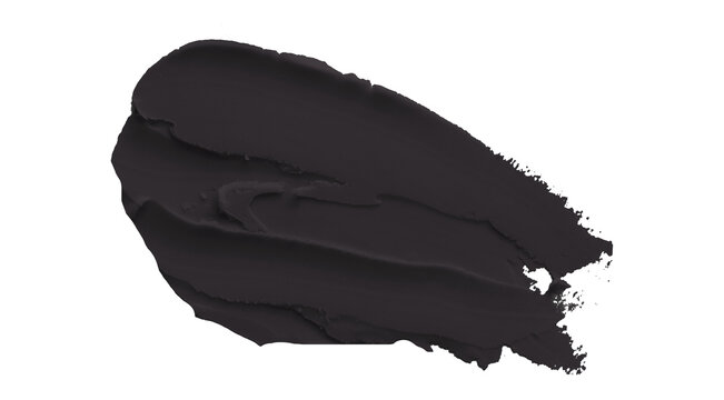 Black clay texture on transparent background.