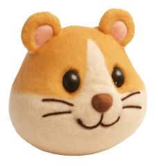 Cute Hamster Face Made of Dough or Clay.