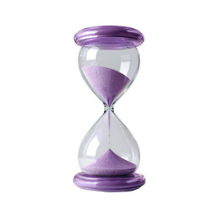 Hourglass on white background, sandglass 3d rendering