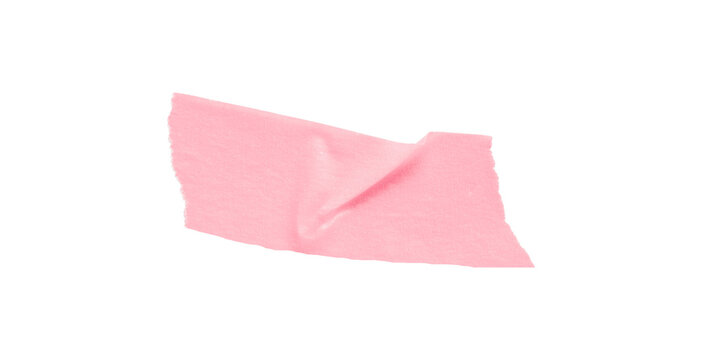 Pink masking tape, plastic scotch, on a transparent background.
