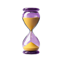 Hourglass on white background, sandglass 3d rendering
