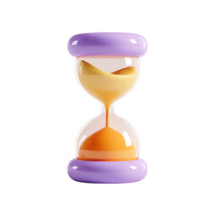 Hourglass on white background, sandglass 3d rendering