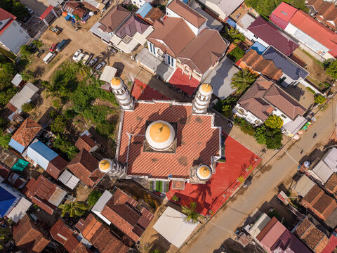 Aerial view of Mosque in Kampong Cham, Cambodia
