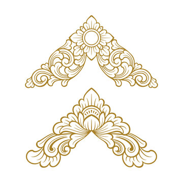Balinese ornament frame template vector premium 15