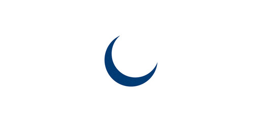 Obraz premium Blue crescent paper cutout, moon icon, waxing moon symbol, crescent moon icon symbol set on transparent background.