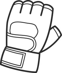 doodle illustration of bag gloves