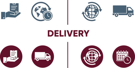 Fototapeta premium Infographic illustration depicting delivery icons on white background