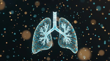 3d Lungs Abstract Rendering, Human Respiratory System Animation - Powered by Adobe