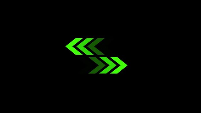 Left right green arrow animation. Social media scroll arrow animation button