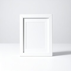 Simple, blank white frame on white surface. Clean look