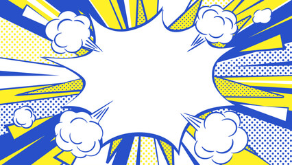 ポップアート風アメコミ吹き出し爆発背景