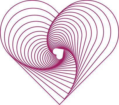 pink outlined twisted heart shape