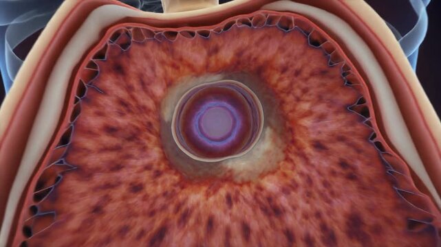 Anatomical Exploration: Camera Pushes Through Nucleus Pulposus