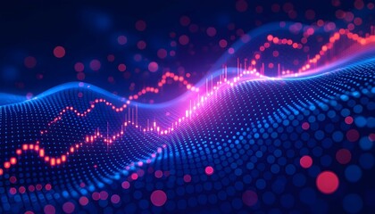 High resolution abstract data network illustrating investment growth market analysis