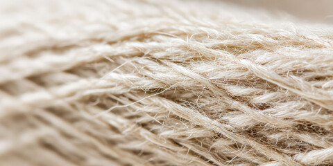 Fototapeta premium macro view of natural linen fibers woven into an organic texture with ivory tones, showcasing a clean eco-friendly textile surface ideal for sustainable design concepts