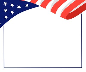 USA flag background vector on white background,american flag copyspace background image,USA flag design background for template and poster