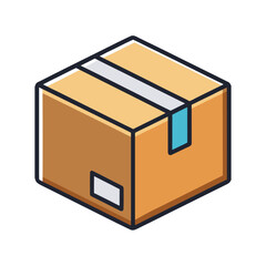 Illustration Vector of a Delivery Box &ndash; Shipping Package Icon SVG