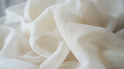 A crumpled piece of white fabric with a soft, textured surface.