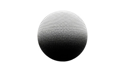 Abstract Three Dimensional Sphere Formed From Tiny Dots With A Subtle Gradient On A Black Background And Transparent Elements Representing Digital Art And Technology Concepts