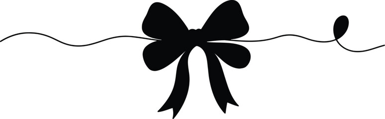 Elegant Black Bow Tie with Decorative Ribbon: Perfect for Celebrations, Gifts, and Formal Occasions