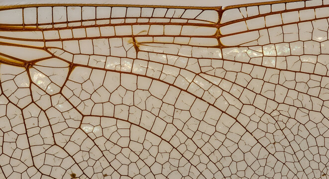 Detailed close up of a dragonfly wing showing intricate vein patterns - Powered by Adobe