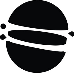 Black Circular Logo Symbol with Inner Lines on White Background circle abstract