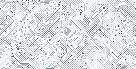 Seamless electronic circuit board with technology background.