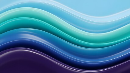 Fototapeta premium Smooth Blue and Teal Abstract Wave Gradient Background