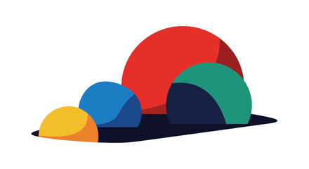 Fototapeta premium Colorful Abstract Shapes Composition - Red, Blue, Green, and Yellow Geometric Design.