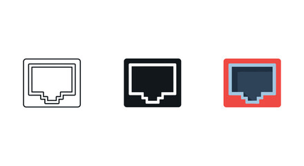Vga cable icon set in different style