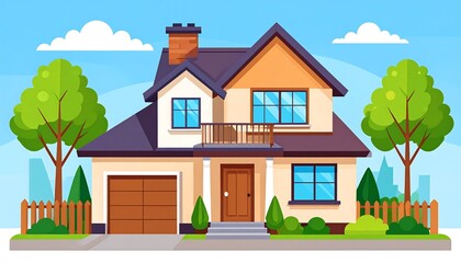 Two-story home with front porch and garage