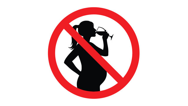 Prohibition symbol indicating no alcohol consumption during pregnancy