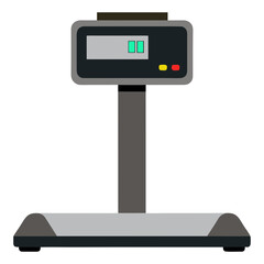 Obraz premium Vector art illustration of futuristic innovative robotic electronic digital weighing scale