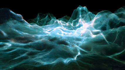 A 3D macro scene of tiny circuit nodes lighting up as blockchain transactions process
