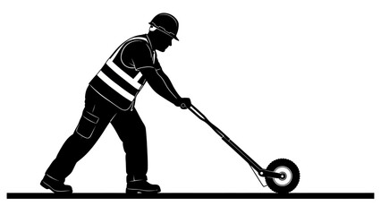 Obraz premium Man Riding Electric Scooter on Plain Surface Illustration