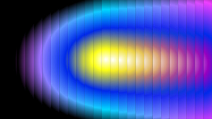 Luminous Gradient Strips on Black Ripple Glass Effect Abstract coloring Vector design background	