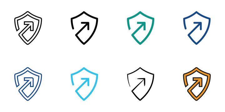 Penetrate icon set multiple style vector collection. Editable Stroke 
