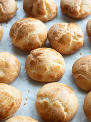 plain small choux cream puffs