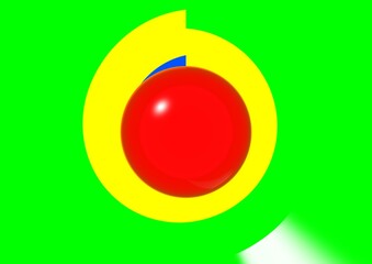3d render of a red and green circle