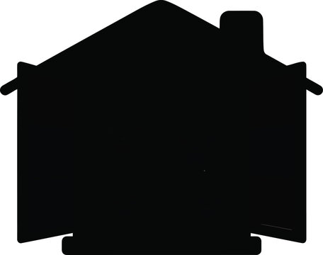 Stylized Black House Silhouette Design for Modern Home Decor or Real Estate Branding - Powered by Adobe