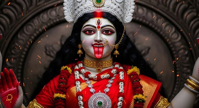 Kali maa hindu goddess of death and time hinduism divine mother hindu mythology artwork