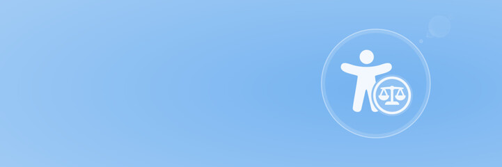 Obraz premium Barrierefreiheit Gesetz Recht inklusives Design Header copy space - Digitale Teilhabe Vektor svg unter 60 kB
