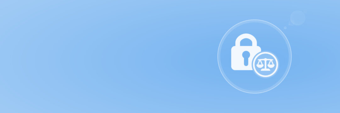Sicherheit Gesetz Recht Schloss Header copy space - Cybersicherheit Datenschutz Vektor svg unter 60 kB