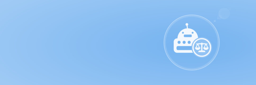 K&uuml;nstliche Intelligenz Gesetz Recht KI Header copy space - Chatbot Bot Algorithmus Vektor svg unter 60 kB