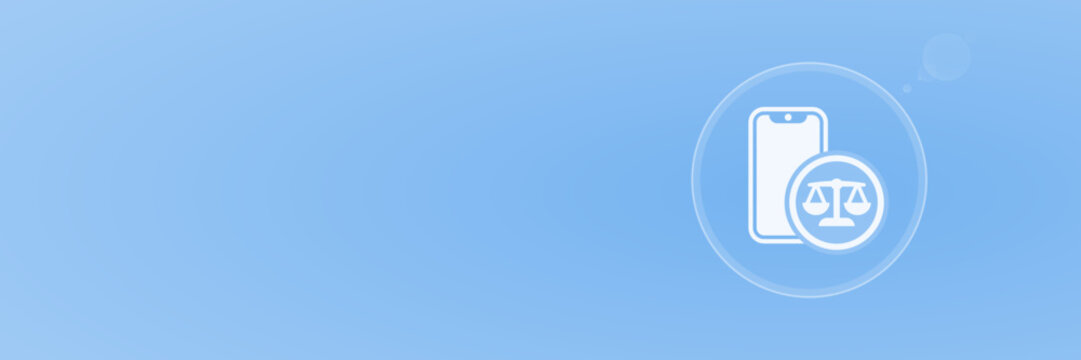 Smartphone Gesetz Recht Handy Header copy space - Mobile Endger&auml;te IT-Recht Vektor svg unter 60 kB