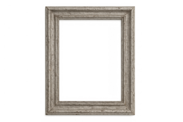 Vintage wooden frame featuring an aged, weathered grey texture. It is a decorative element with no content