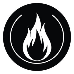 Fire button panel icon flat vector illustration