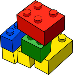 Colorful Children's Building Blocks Stacked Together Representing Creativity, Playful Learning, and Educational Construction Toys for Early Childhood Development